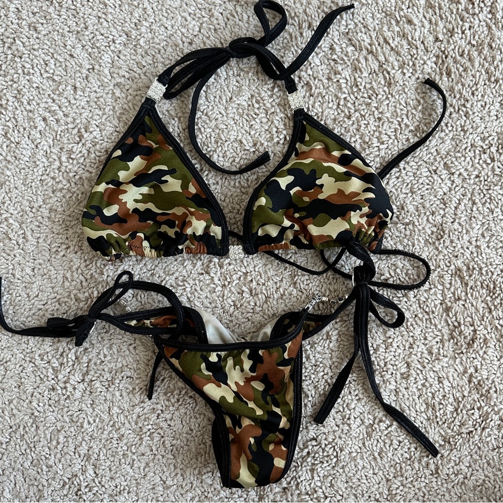 Angel Competition Bikinis Camo Posing Suit